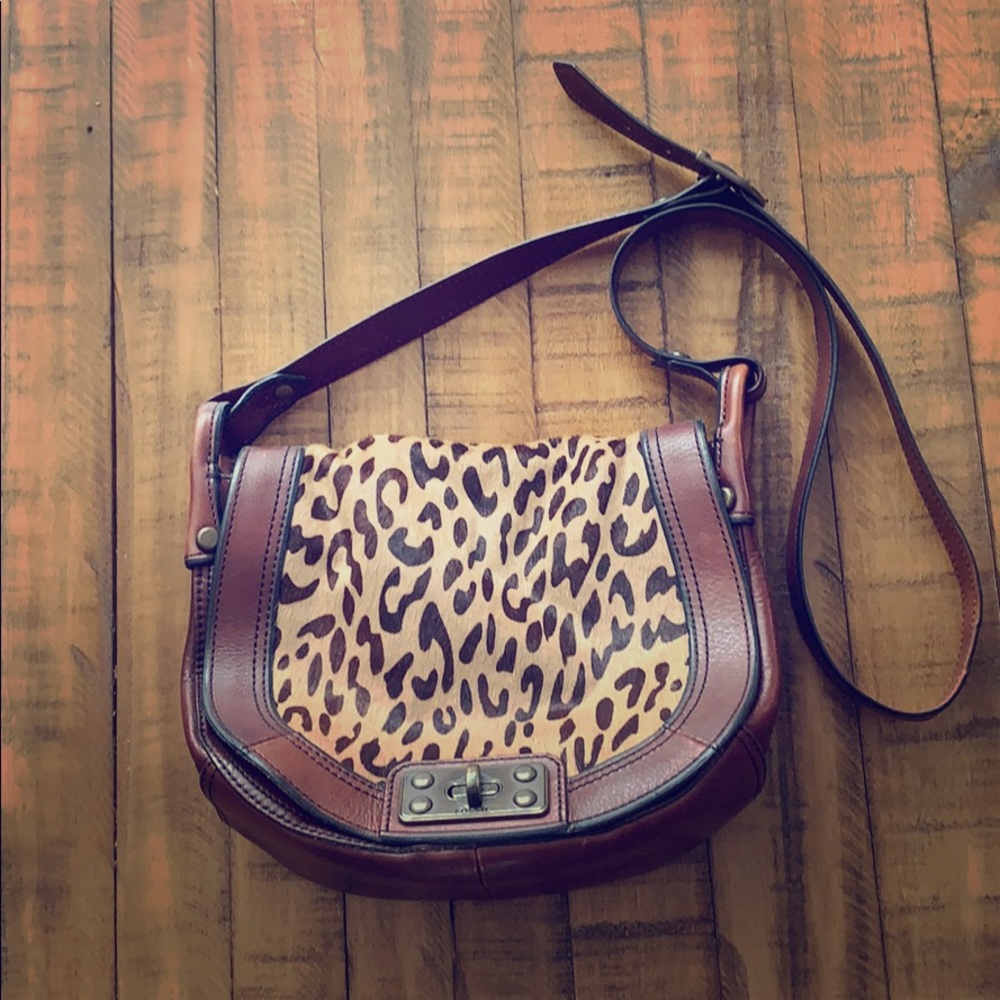 Gorgeous calf hair leopard print crossbody